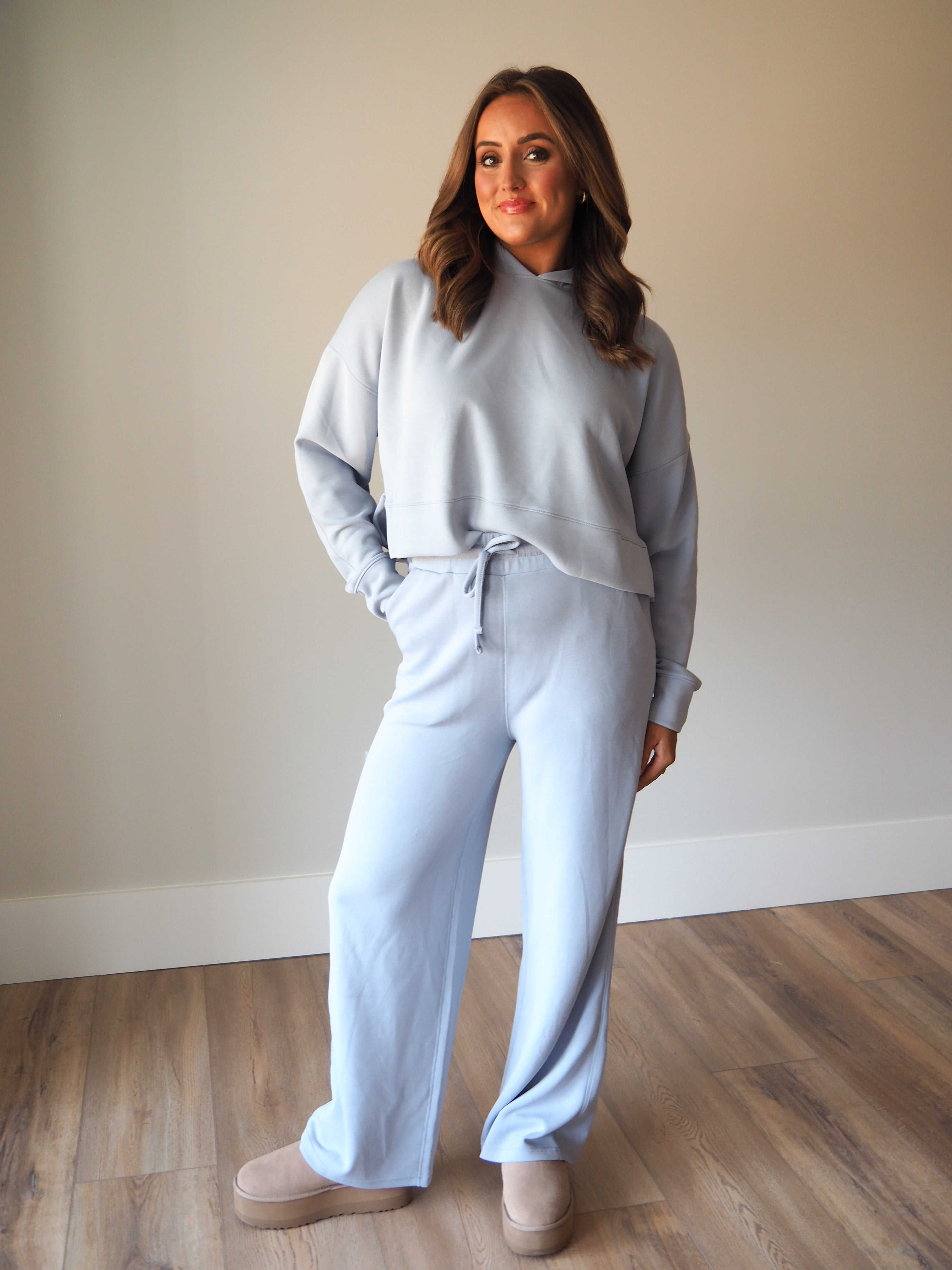 Blue Lounge Scuba Wide Leg Pant