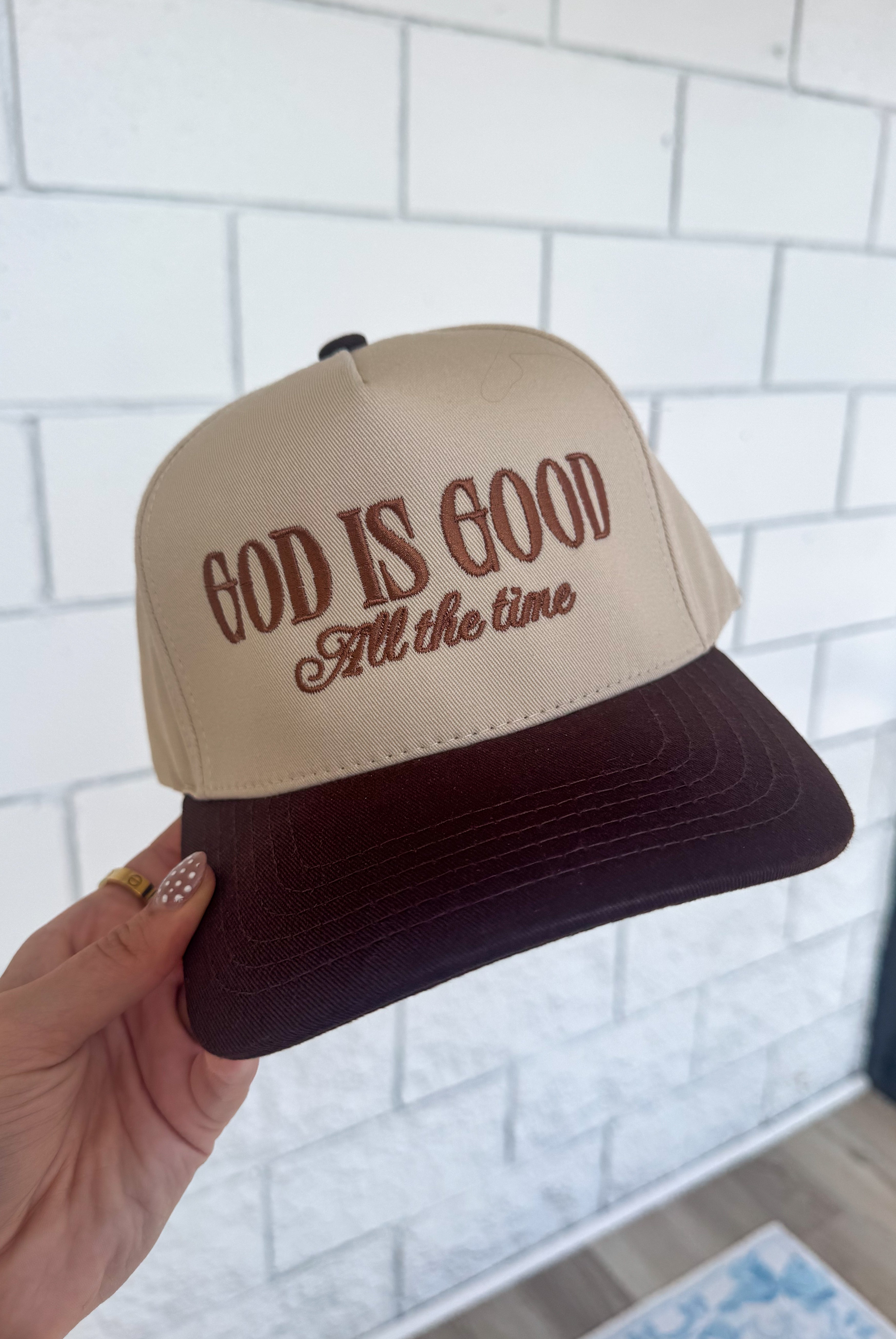 God Is Good Trucker Hat - Brown