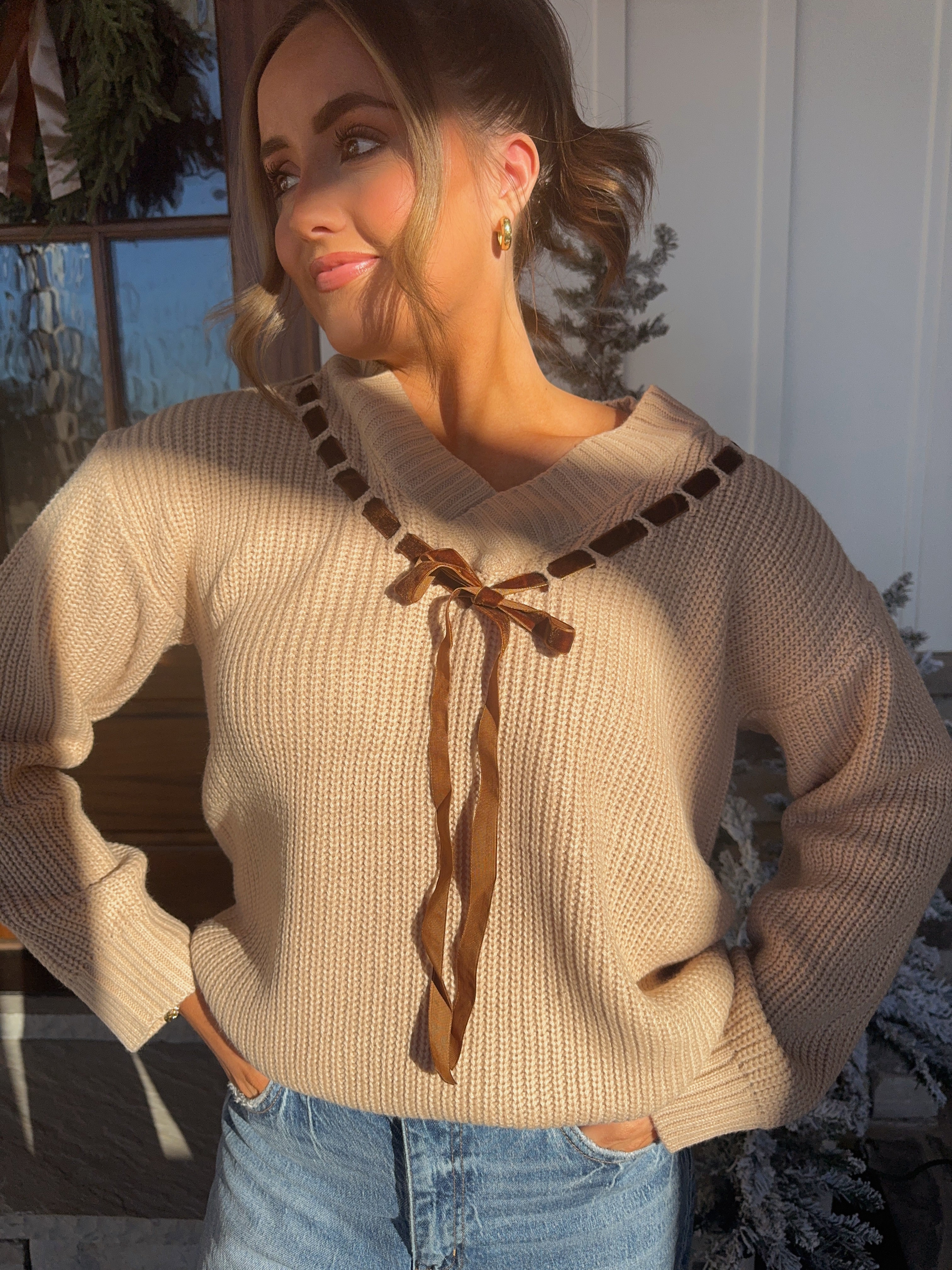 Chestnut Lace Sweater