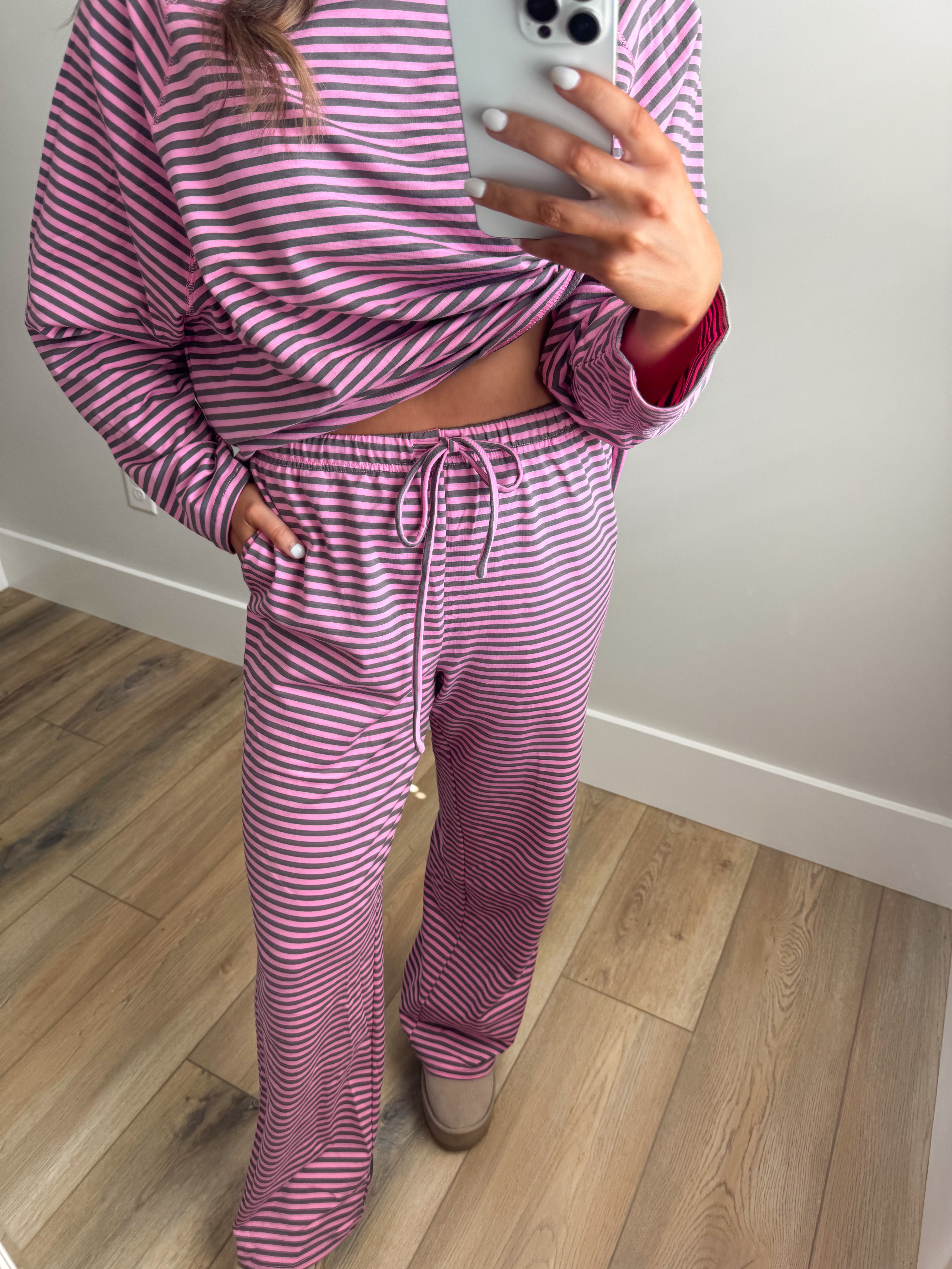 The Carolina Stripe Set - Pink