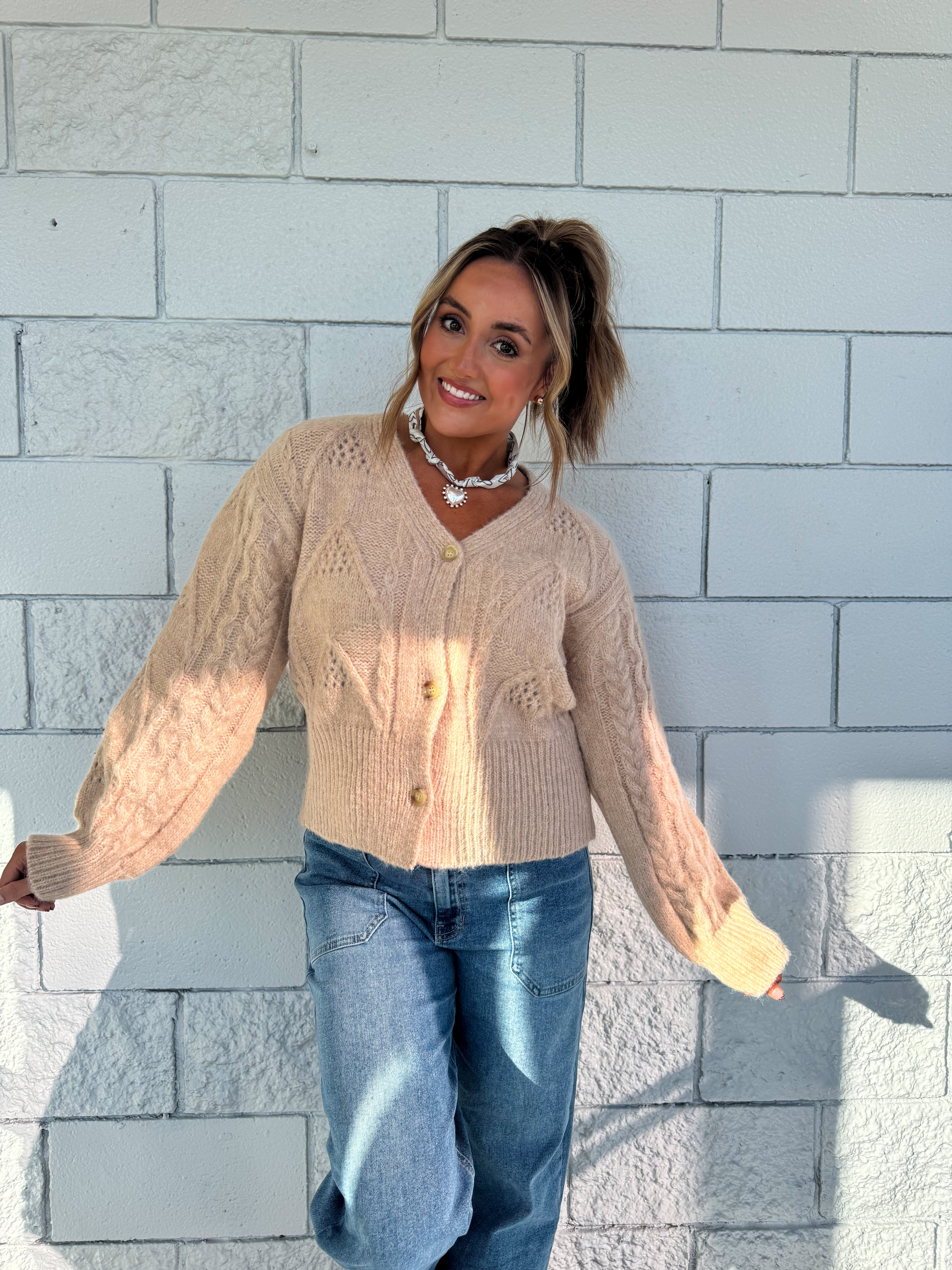 Toasted Almond Knit Cardigan