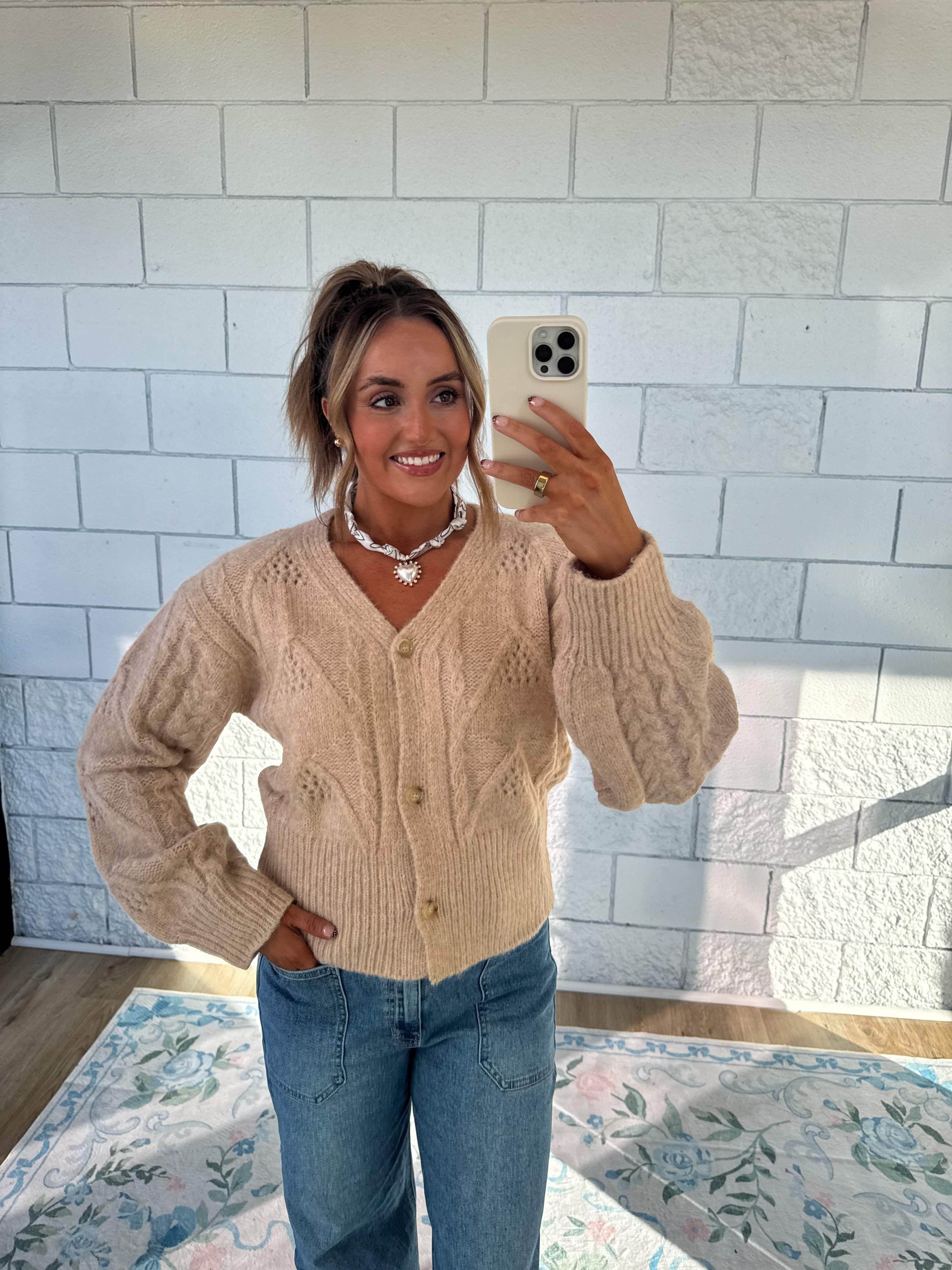 Toasted Almond Knit Cardigan