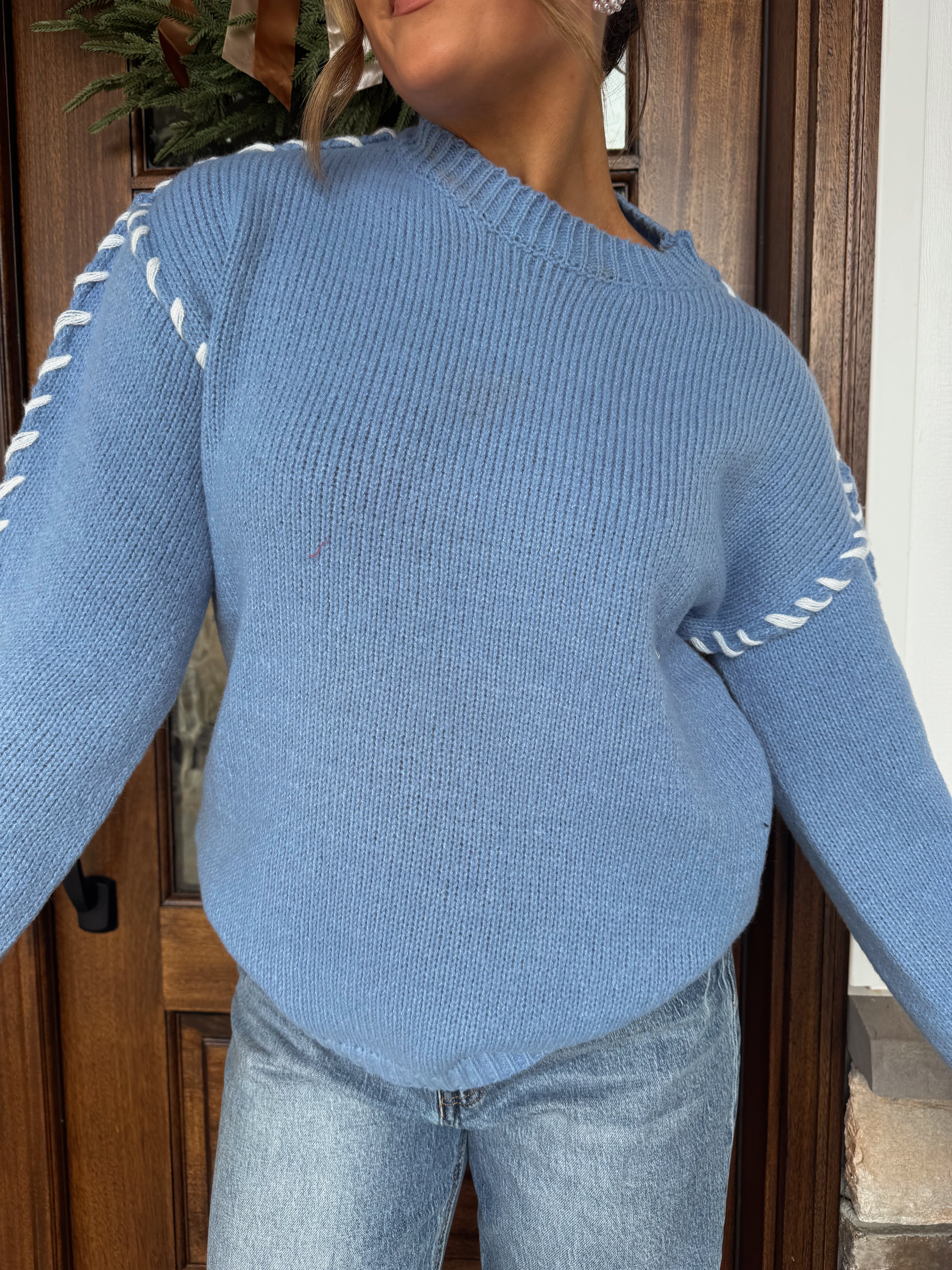 Winter Blue Knit Sweater