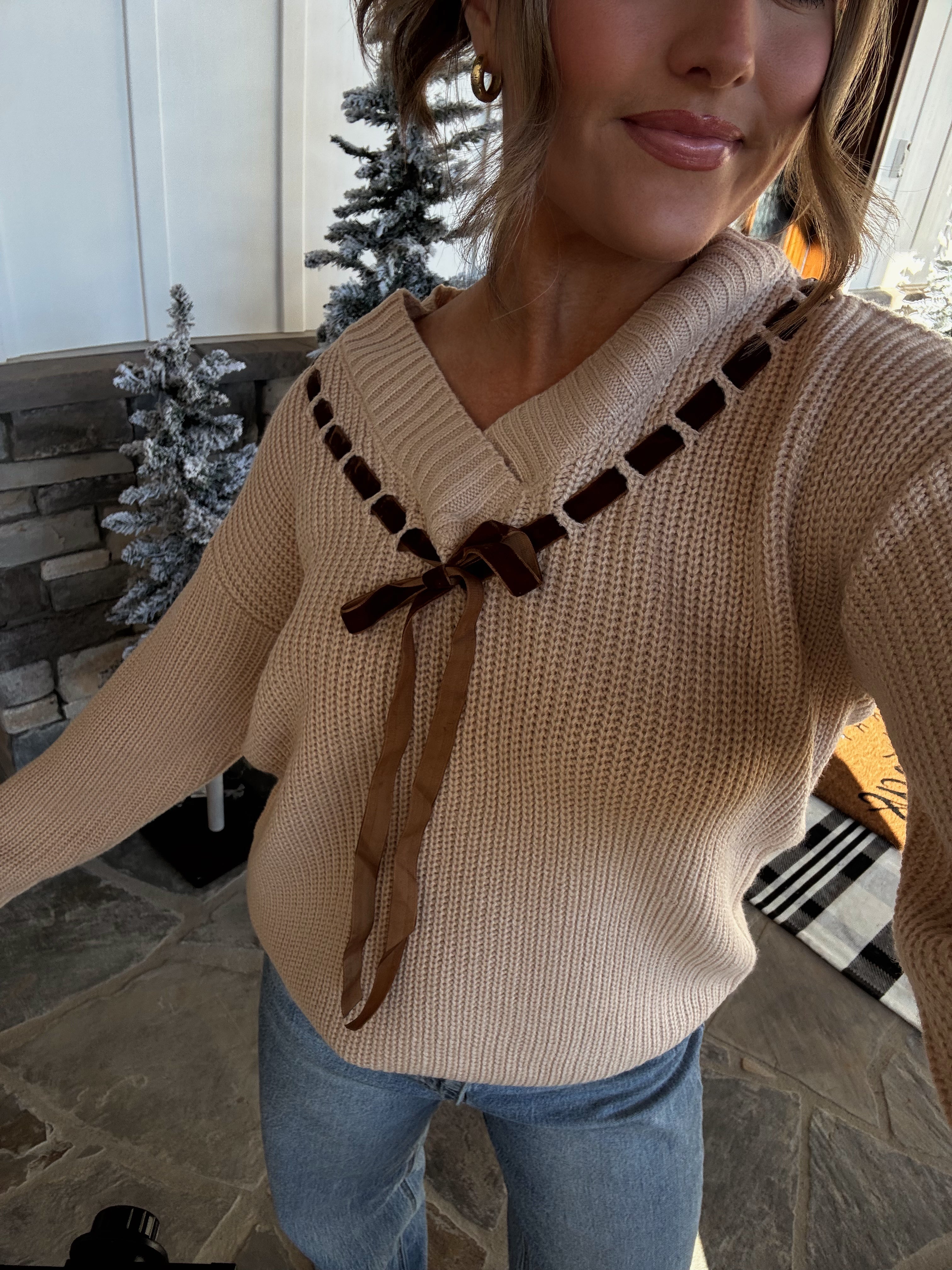Chestnut Lace Sweater