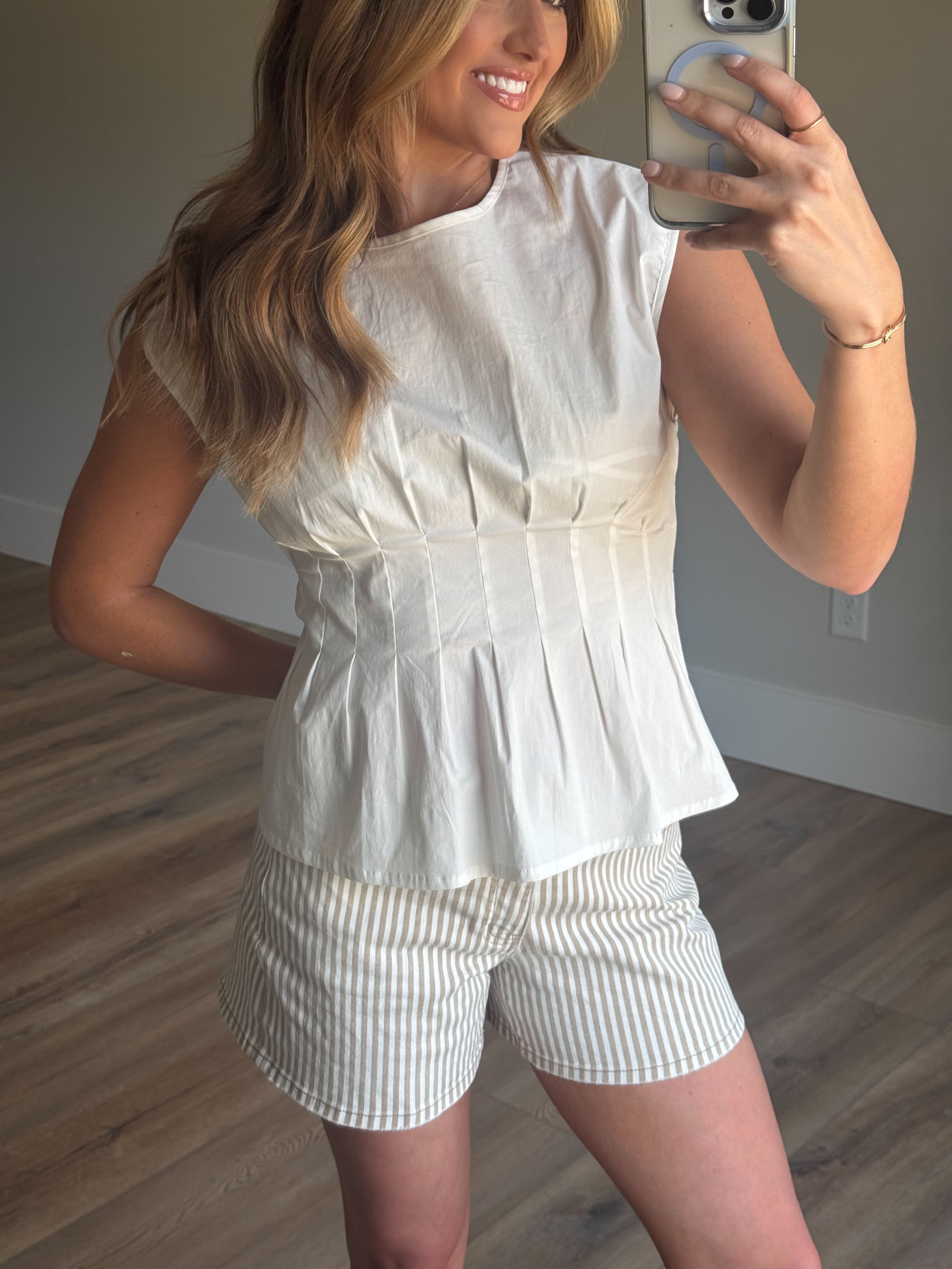 Short Sleeve Pleated Top