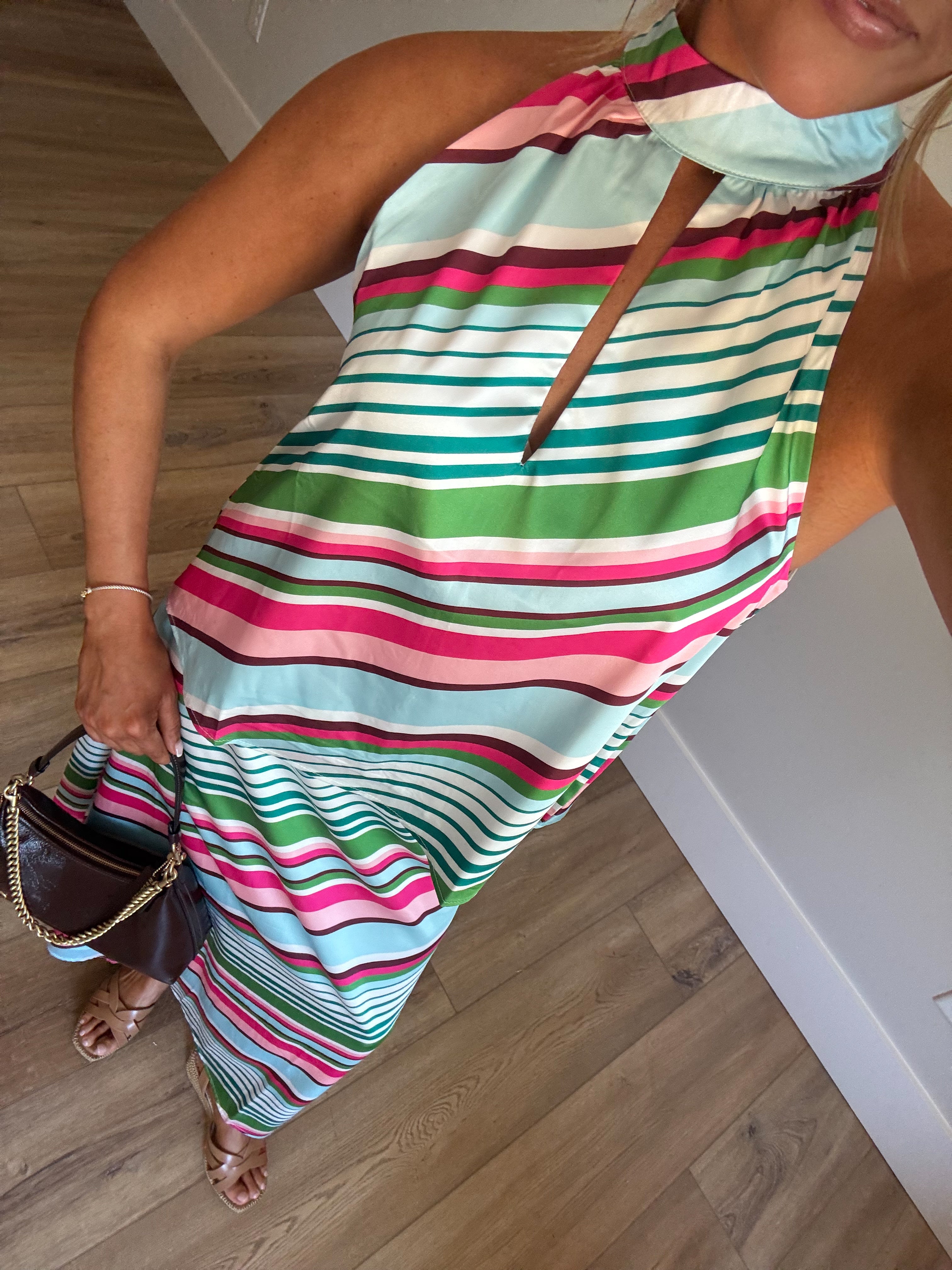 The Tulum Stripe Halter Top