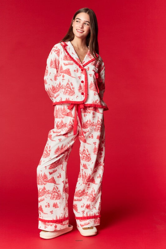 Gingerbread Village Pajama Set