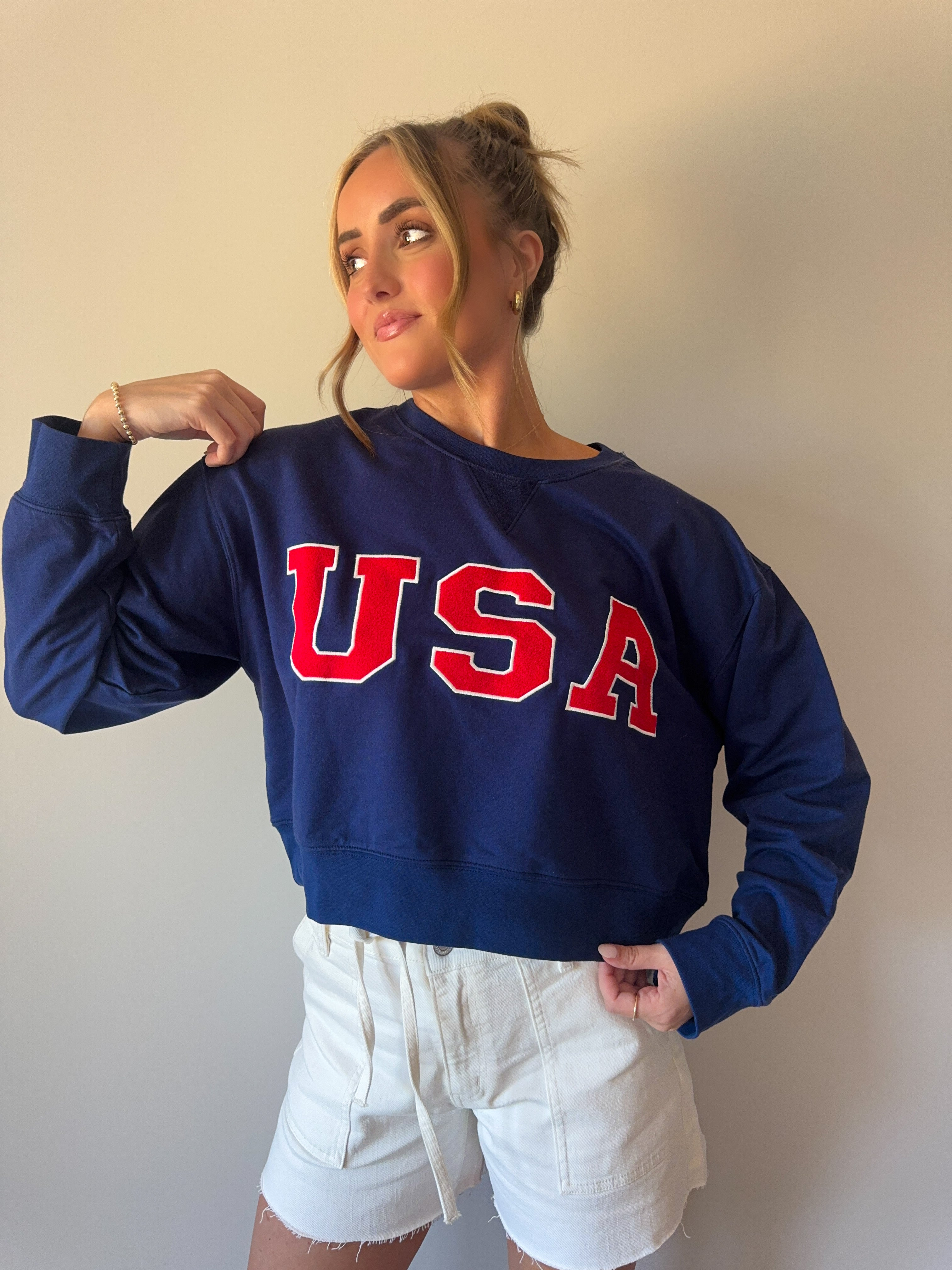 USA Cropped Sweatshirt
