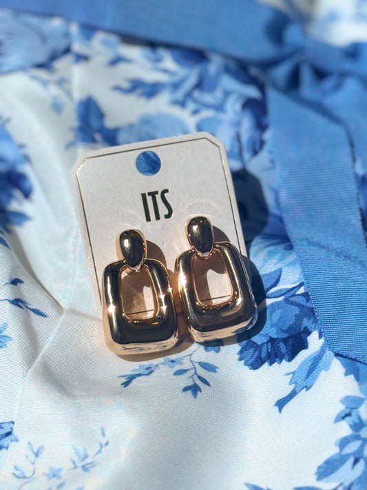 Gold Buckle Earring