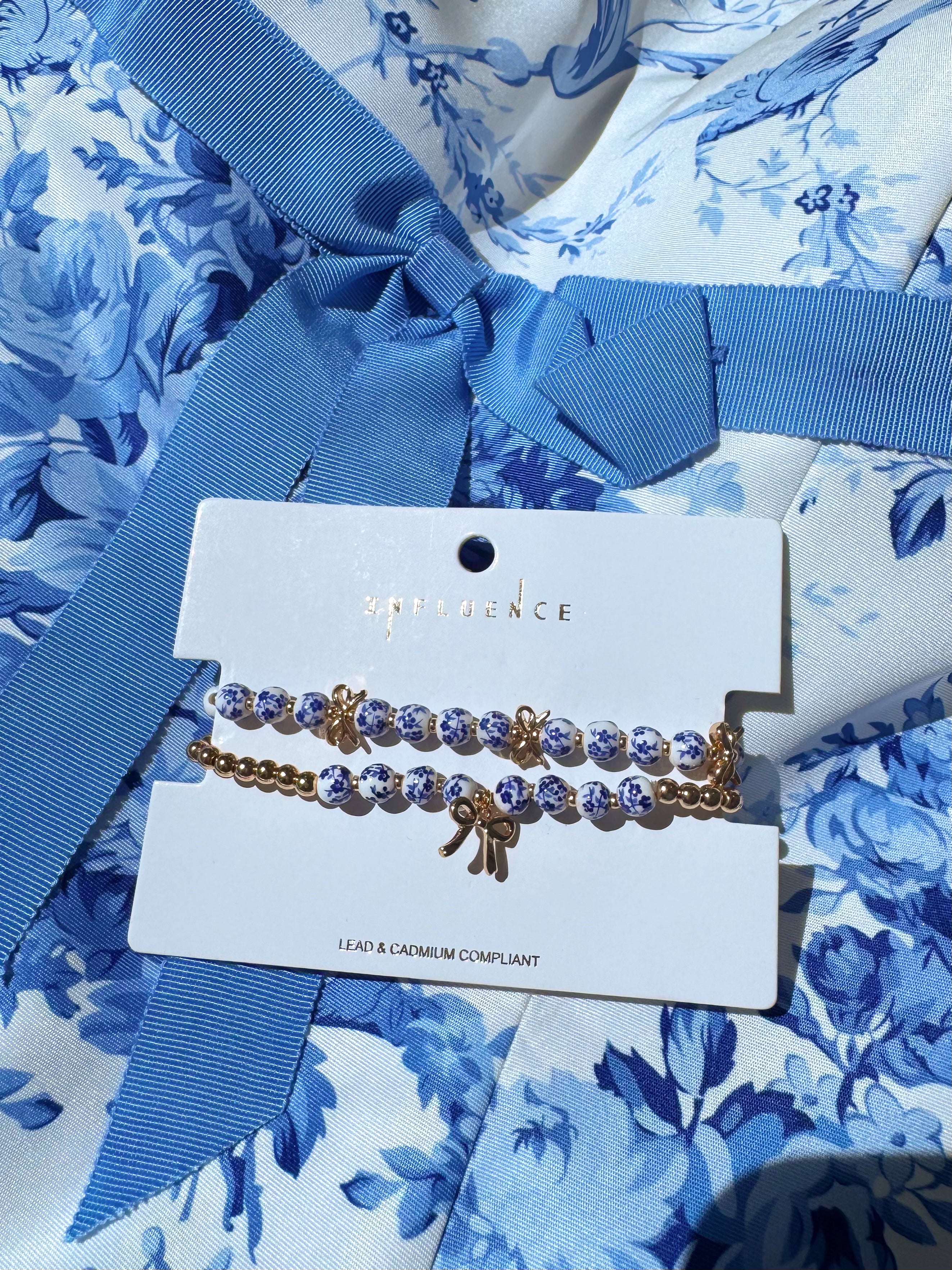 Floral & Bow Stack Bracelet