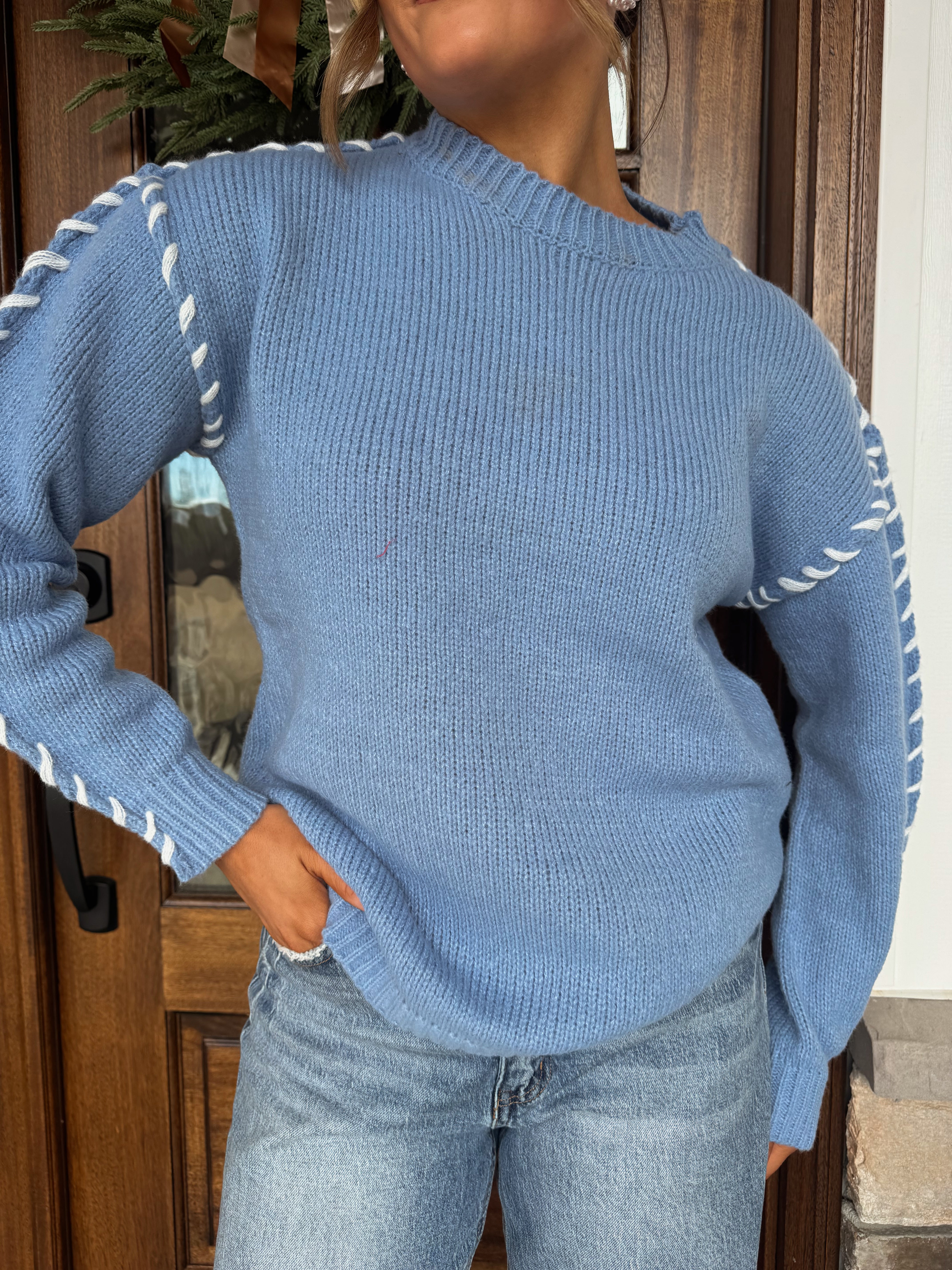 Winter Blue Knit Sweater