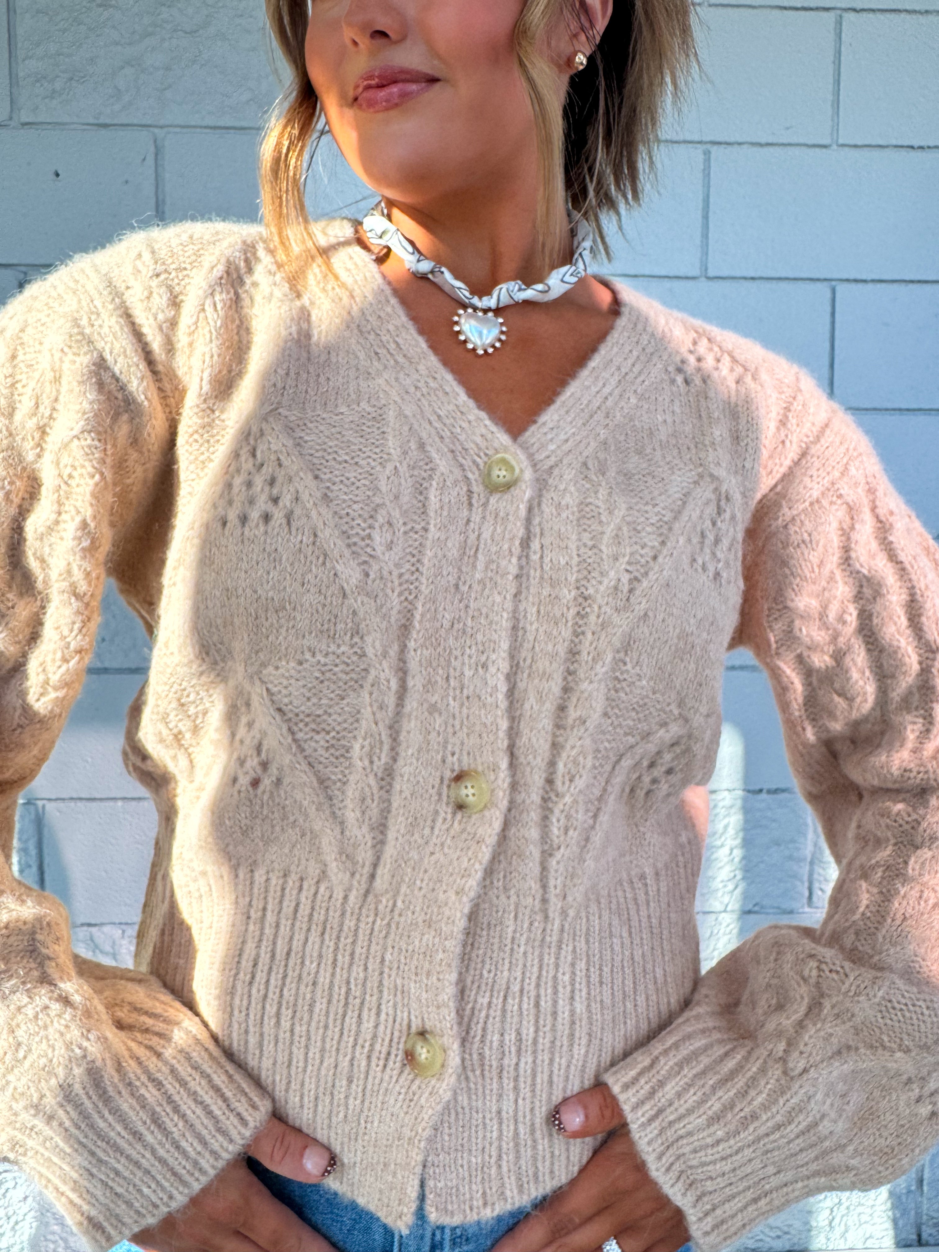 Toasted Almond Knit Cardigan
