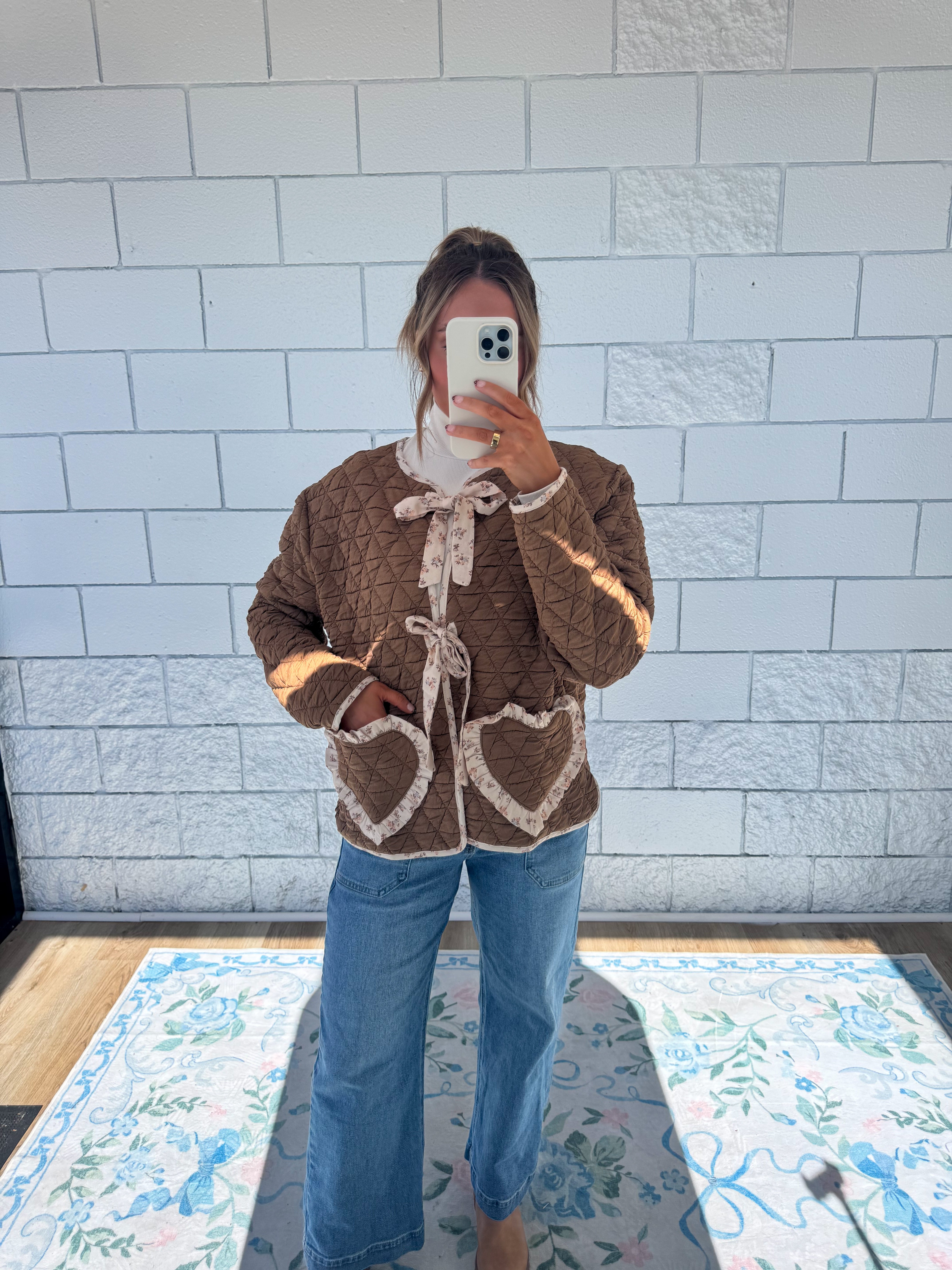 Mocha Sweetheart Quilted Jacket