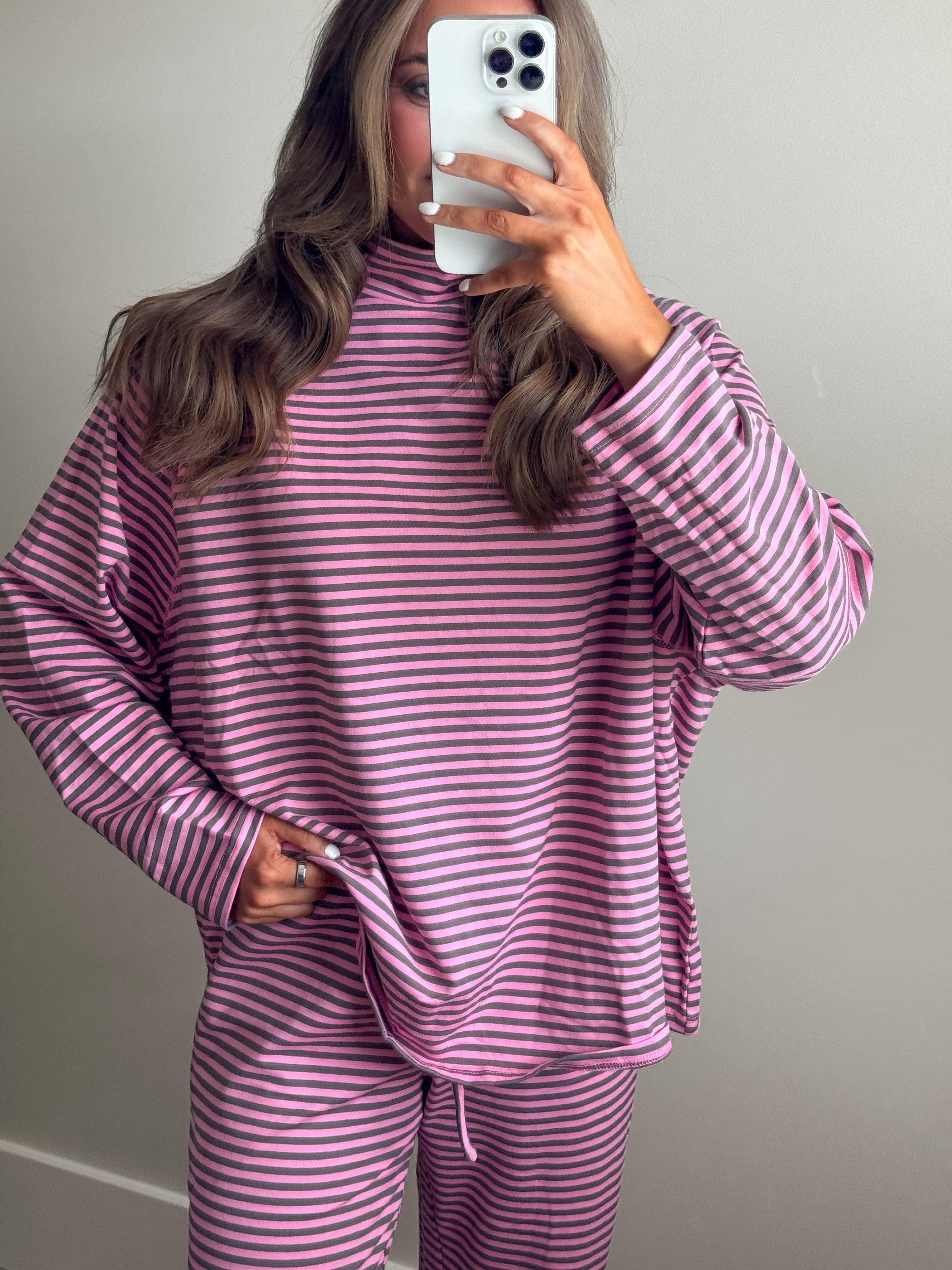 The Carolina Stripe Set - Pink