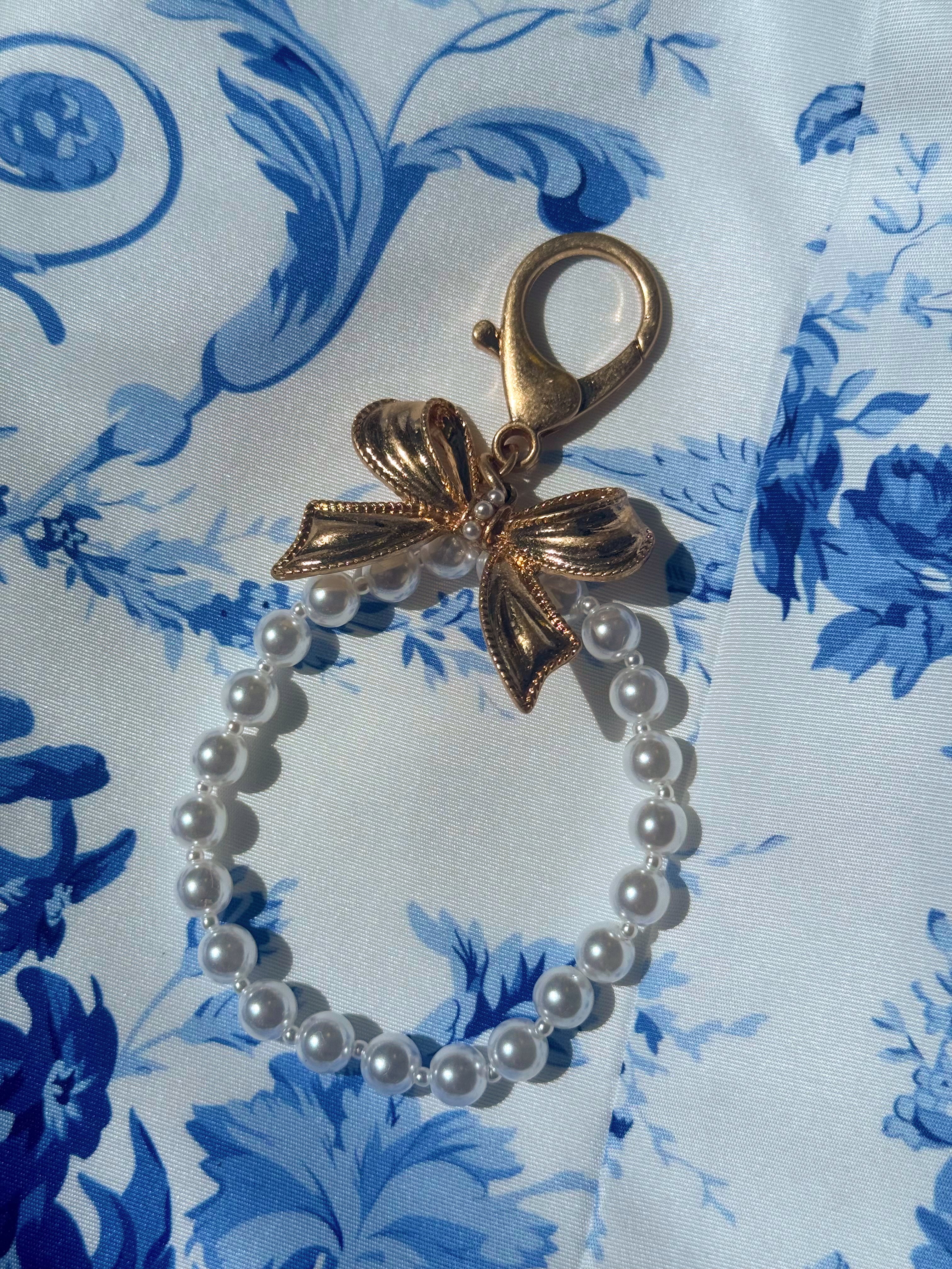 Pearl Bow Bag Charm
