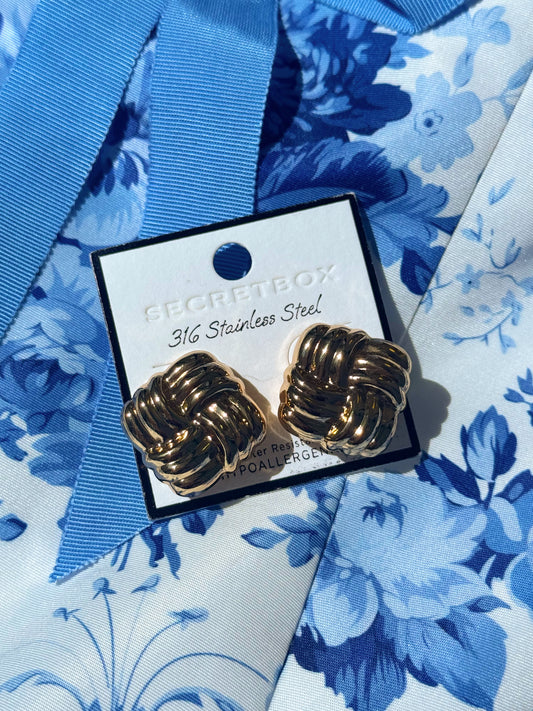 Gold Square Earring