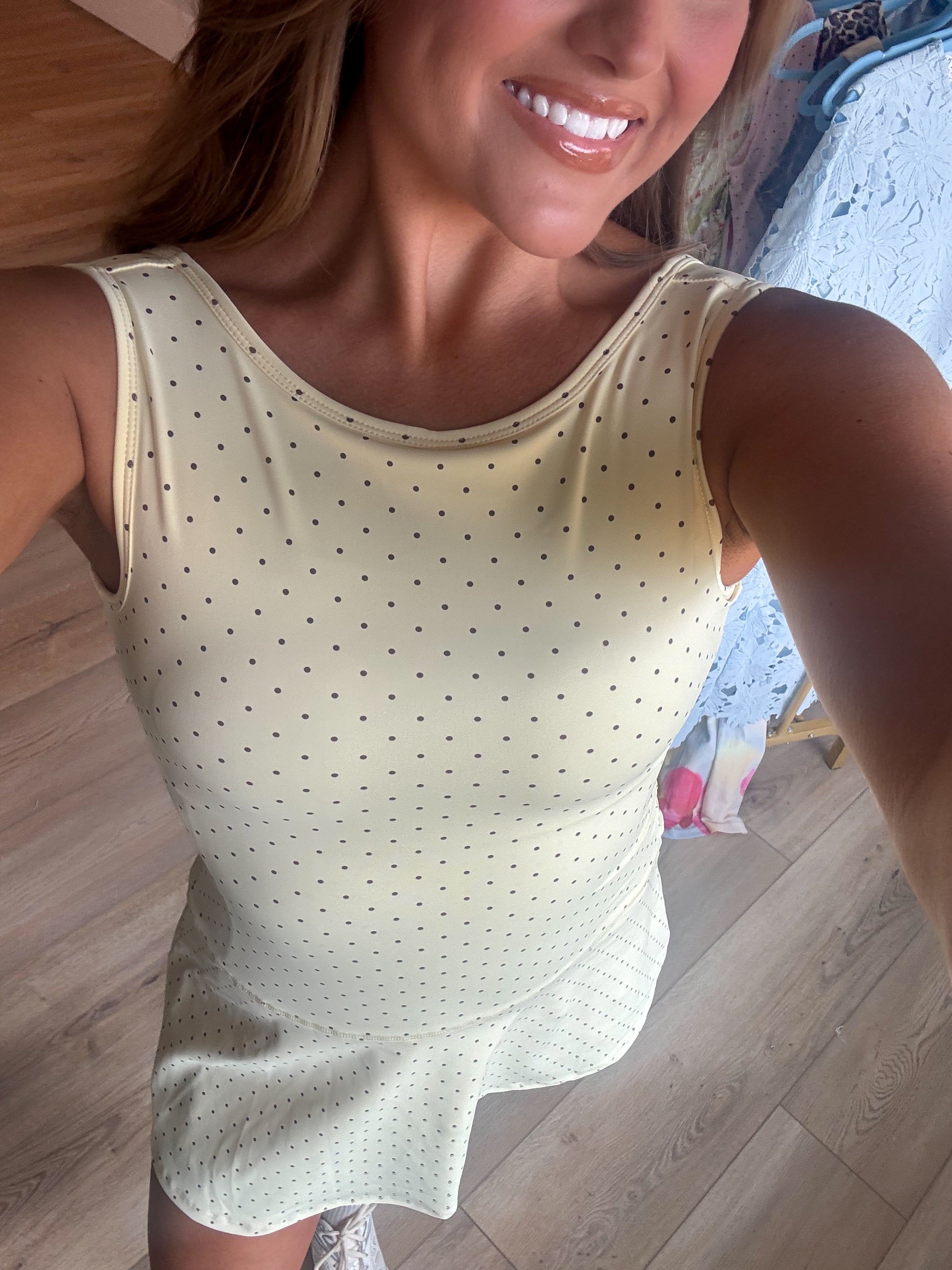 Lemon Polka Dot Athletic Dress