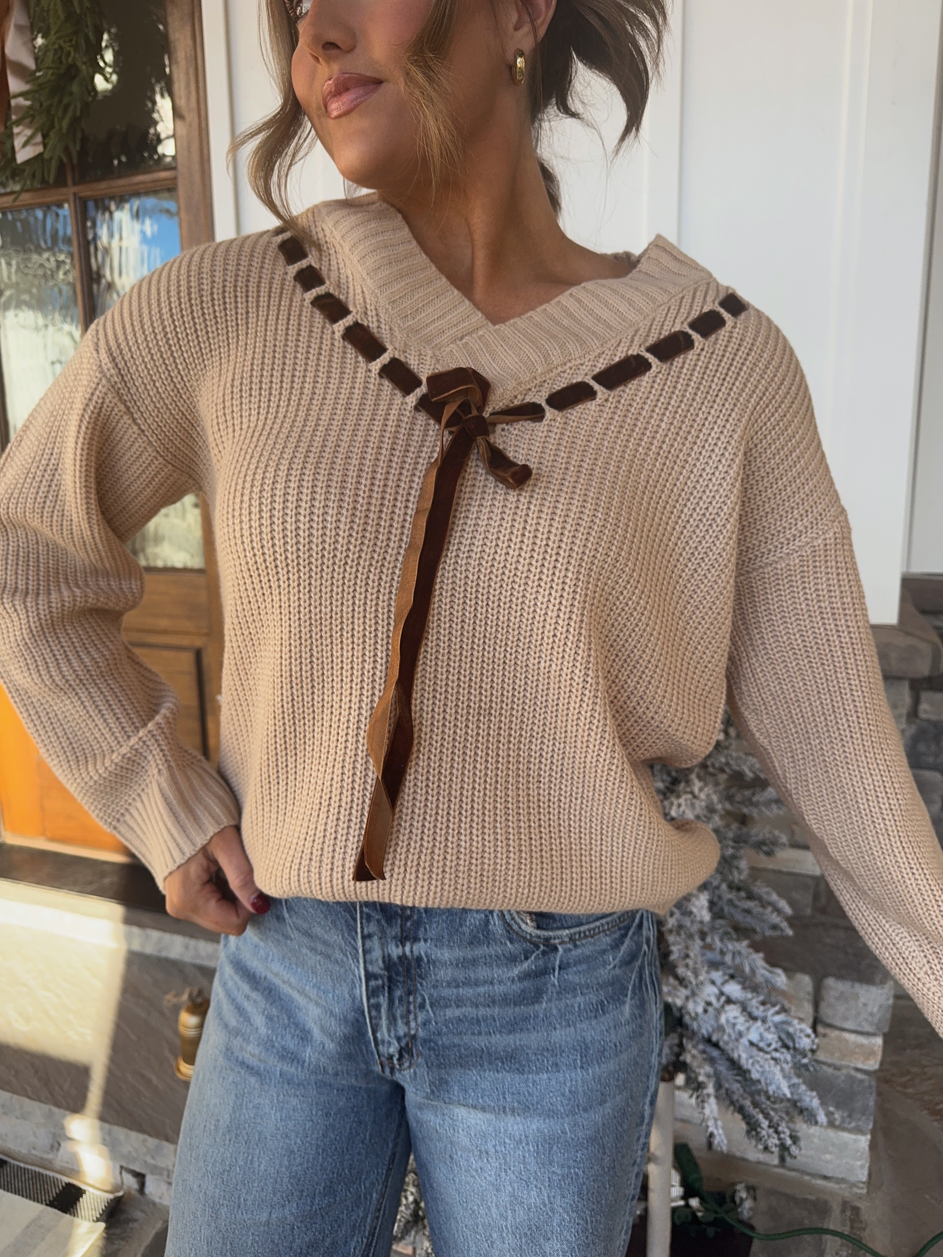Chestnut Lace Sweater
