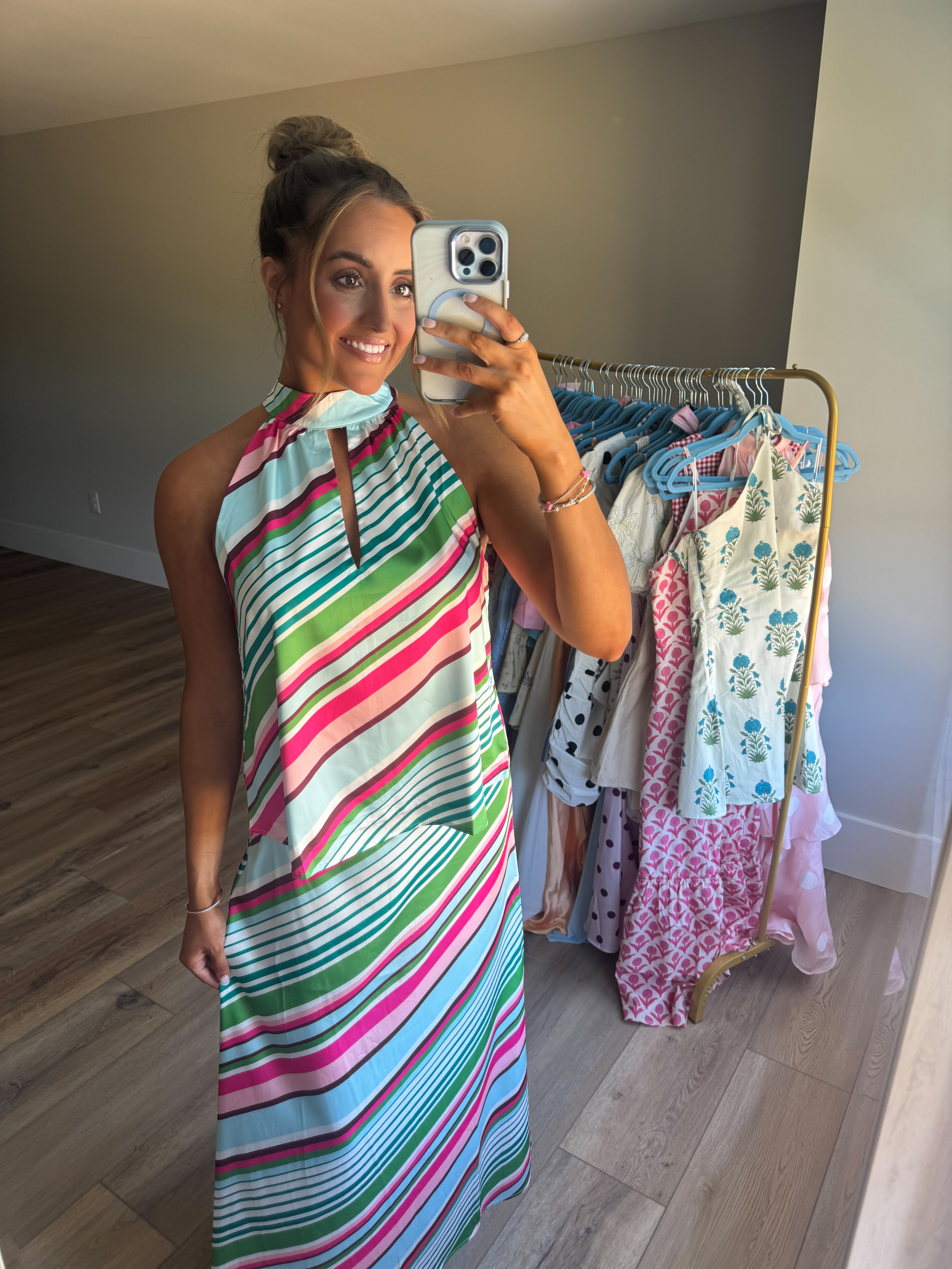 The Tulum Stripe Halter Top