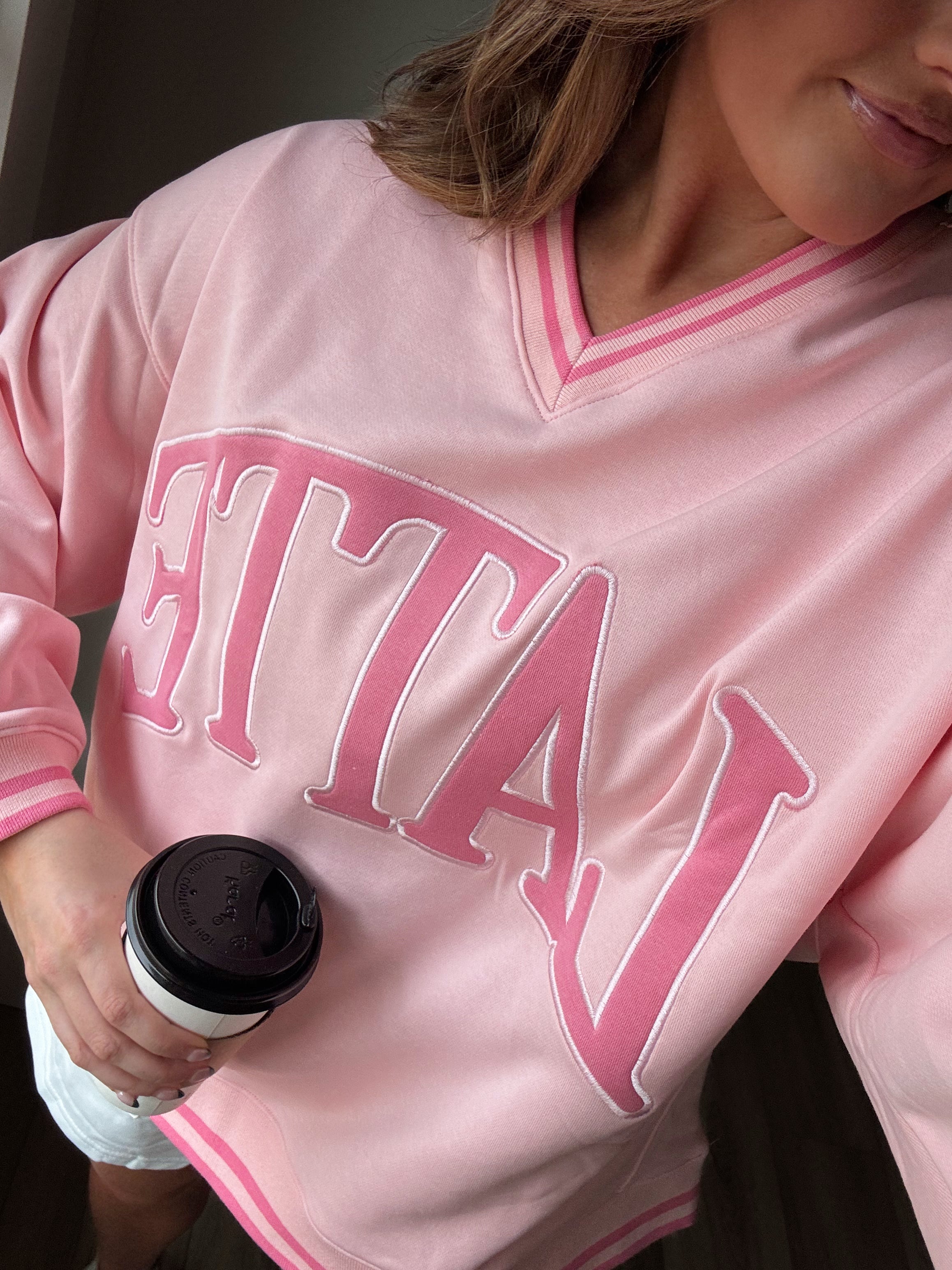 Pretty In Pink Latte Crewneck
